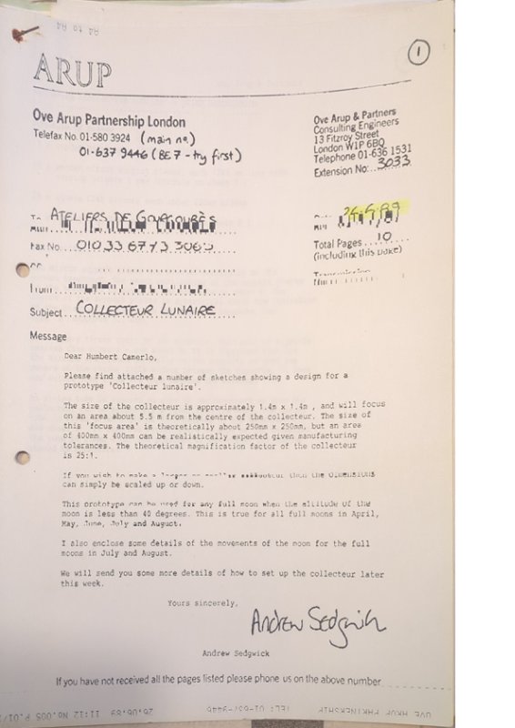 Prototype of moonlight collector