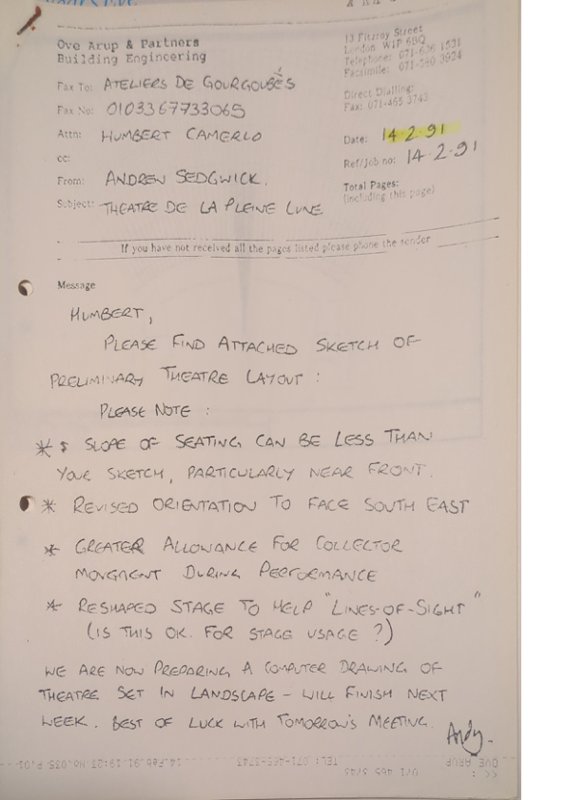 3D of preliminary theatre layout