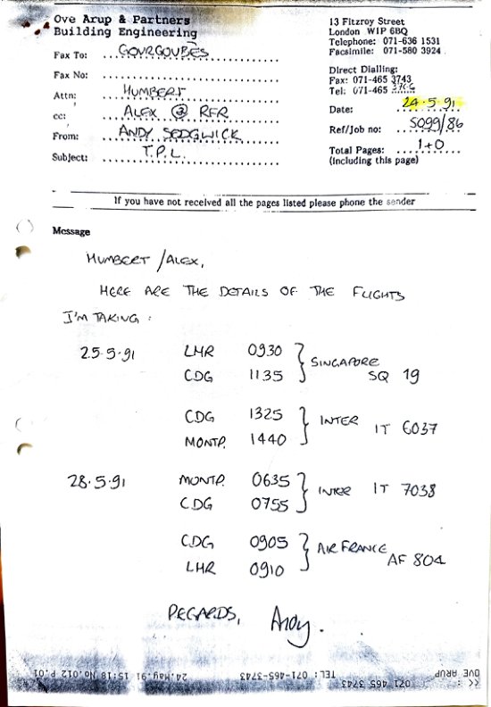 Andy Sedgwick flights
