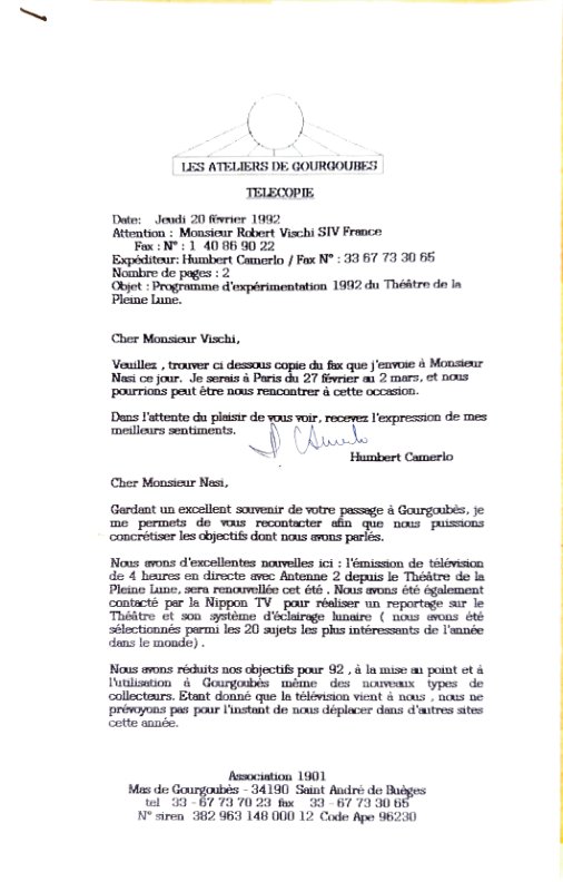 Message to Mr Vischi