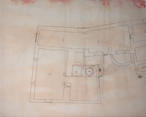 Plan drawings of Mas de Gourgoubès by Michele Goutte or Jean-Albert Deroudille (multiple drawings and ones on tracing paper for different floors and construction details)