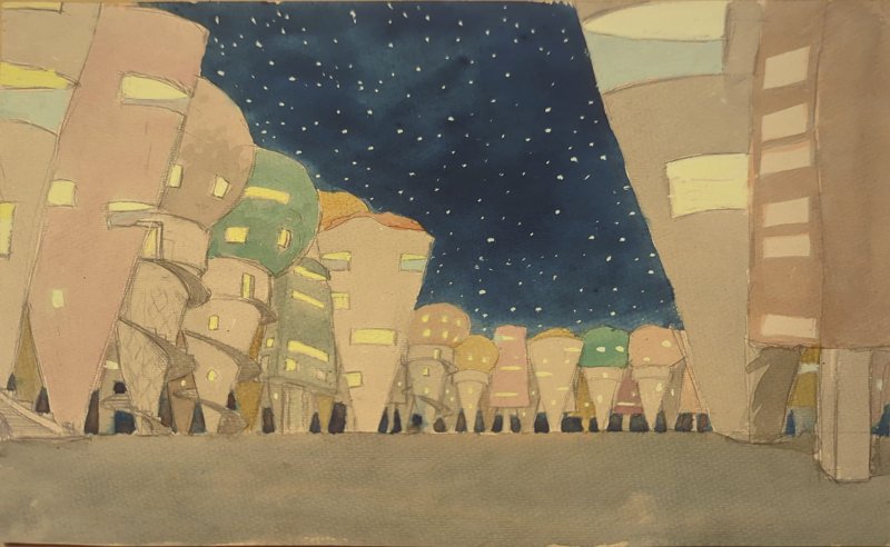 Edredon ice cream city watercolour