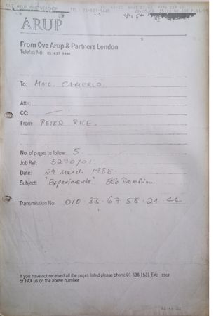 Peter Rice Experiments Fax