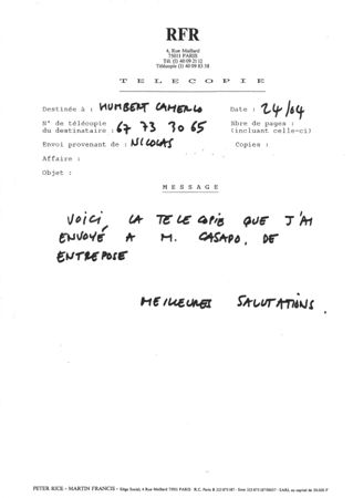 Message to Mr Casado