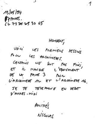 Initial sketches of Archimedes hand collectors