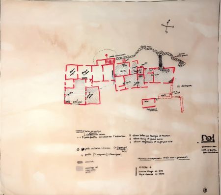 Plan sketches of Mas de Gourgoubès 